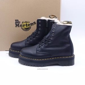 NEW Dr. Martens Women's Jadon Faux Fur Lined 8 Eye Platform Water Resistant Boot